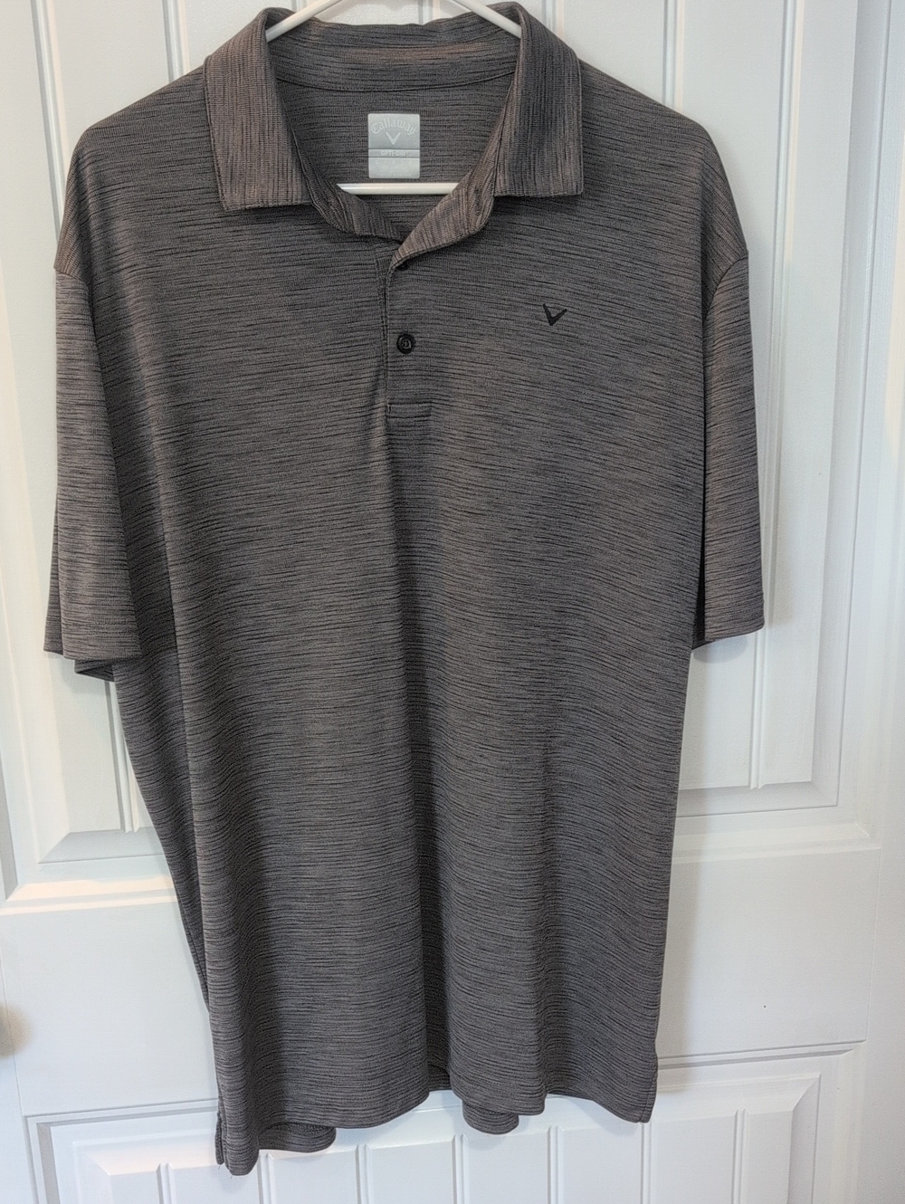 Callaway ⛳ Men's Charcoal Opti Dri Stripe Polo